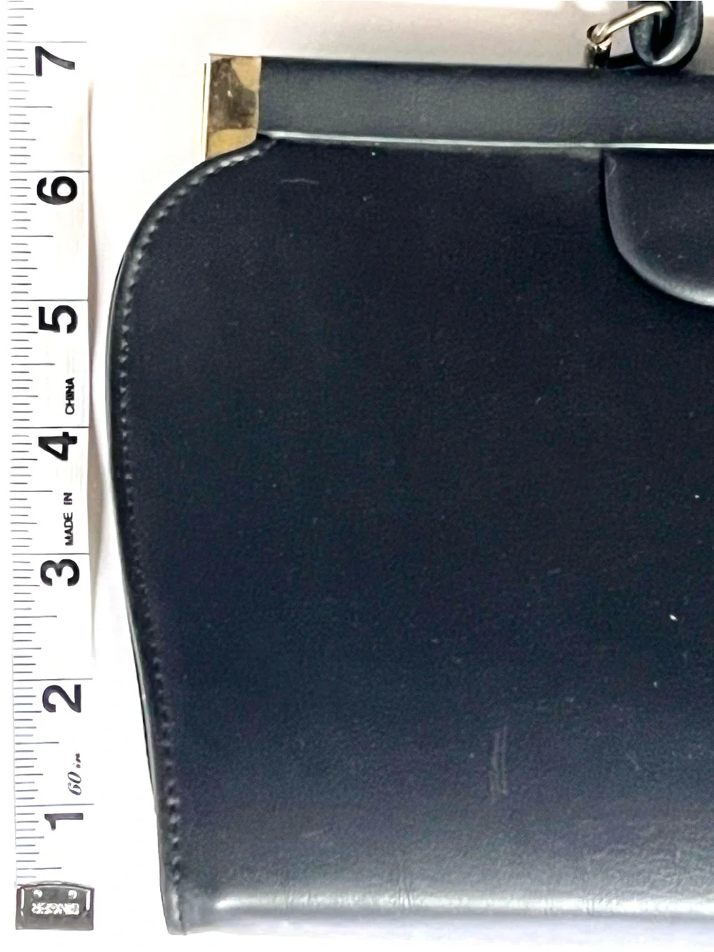 Vintage Black Shoulder Bag - Gold Accents